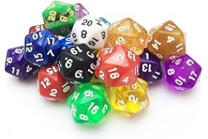 SmartDealsPro 10-Pack 20 Sided Dice D20 Polyhedral Dice for DND RPG MTG Table Game (Color 1)