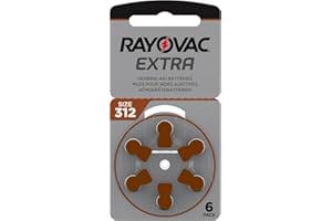 VARTA Rayovac Extra Advanced Hearing Aid Batteries, Size 312, Brown Tab, PR41, Pack of 60