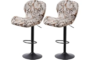 XGANGM Coprisedia da Bar 2/4/6 Pezzi Fantasia Coprisgabello da Bancone da Pub Coprisgabelli Cucina con Schienale Fodere per della Sala da Pranzo Copertura Sgabello da Bar,Flowers 12,2PCS