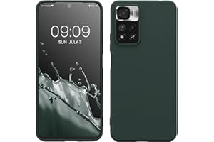 kwmobile Funda para Xiaomi Redmi Note 11 Pro+ 5G / Note 11 Pro Plus 5G Carcasa - Ultrafina de TPU y Silicona con Bordes elevados anticaídas - Verde Musgo