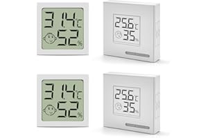 TANMOTE Mini Termometro Ambiente Interno Digitale, Termometro Ambiente Igrometro Umidità con Livello di Comfort, Monitor di Temperatura e umidità, Termometro da Interno per Serra, Stanza, Casa (2 Pezzi)