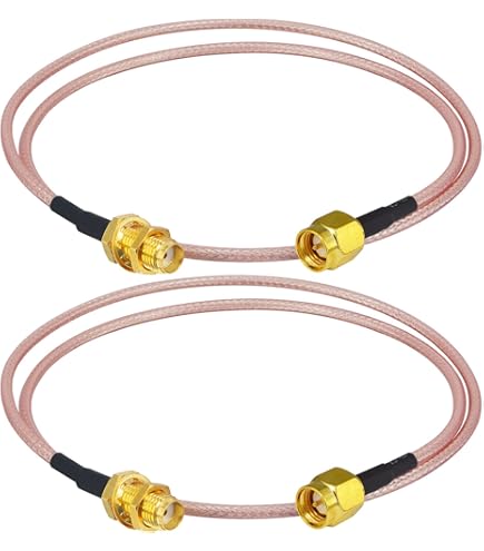 SUPERBAT SMA cable 30cm (2 pieces) right angle SMA plug to plug cable RG316 for SWR measuring instrument spectrum analyzer low noise LNA RTL SDR dongle ADS-B receiver VNA vector