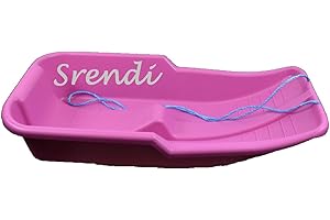 Srendi® PINK Heavy Duty Large Adults Kids Children Snow Sledge Toboggan Sledge Rope Sled Play Snow Ice
