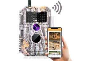 BlazeVideo Telecamera di sorveglianza WiFi per animali selvatici, 48 MP, 2304 x 1296, H.264, MP4/MOV, con sensore di movimento invisibile