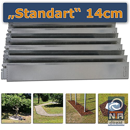10 Meter NTA Rasenkante Beeteinfassung Beetumrandung schmal 140/1000 Mähkante Metall