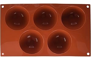 Silikomart | SF001 Stampo in Silicone per Monoporzioni SEMISFERA, Antiaderente, 5 Cavità, Confezione da 1 Stampo per Dolci, Ø 80, h 40 mm, Made in Italy