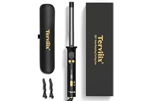 TERVIIIX Revolutionary Automatic Rotating Curling Iron - Professional Hair Curler for Small Curls, 19mm Ceramic Barrel with Infused Argan Oil & Keratin, 9 Heat Settings, Black Gold