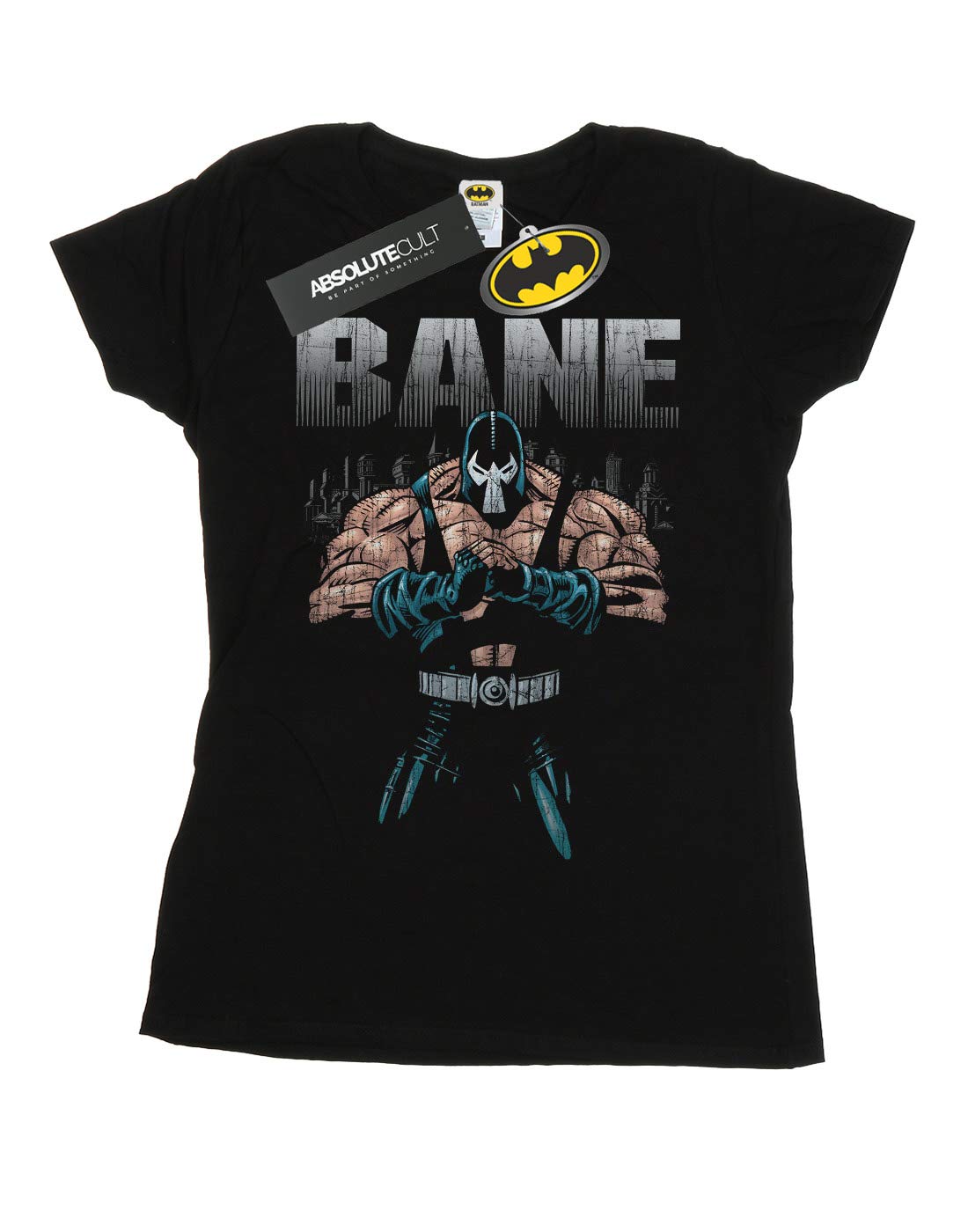 DC-Comics-Damen-Batman-Bane-T-Shirt-Schwarz-X-Large