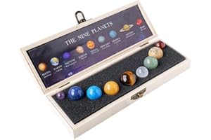 AINIUPI 9 Planeten Solar Decor Edelsteine Kugel Set Himmlisch Kreatives Geschenk Kristalle Schreibtisch Dekoration