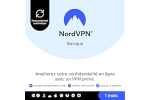 NordVPN Basique, 10 Appareils, 1 Mois, Logiciel VPN Premium, Abonnement Amazon