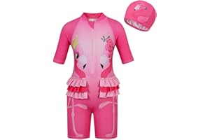 AmzBarley Girls Swimming Costume 1-Piece UV Protection Swimsuit Kids Swimwear Rash Guard Beach Holiday Swim Wear Wetsuit