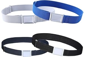 Kajeer 4PCS Ceinture élastiquée pour Enfants Garçons - Entièrement Réglable Ceinture avec Boucle Magnétique Facile pour garçons et filles de 2-15 ans