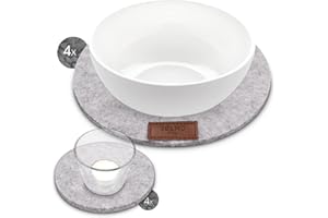 ‎SÖLMO sølmo I Design Untersetzer Filz Groß & Klein Rund - 8er Set für Vasen, Gläser, Blumen, 20cm & 10cm I Filzuntersetzer Rund I Glasuntersetzer Tischuntersetzer I Topfuntersetzer Grau, (Manhattan Grey)
