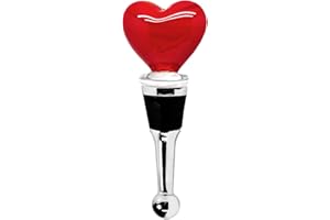 EDZARD Flaschenverschluss Herz für Champagner, Wein und Sekt, Höhe 10 cm, Muranoglas, Handarbeit