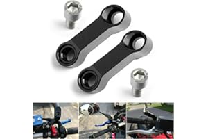 MoreChioce Lot de 2 rallonges de rétroviseurs de moto en aluminium CNC pour moto, vélo, Noir 10 mm
