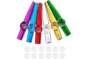BULL TIGER PRESTIGE 6 piezas Kazoo Instruments Kazoo Set Metal Kazoo Instrumentos Musicales de Aleación de Aluminio con 12 Unidades Kazoo Flautas Membranas para niños y amantes de la música