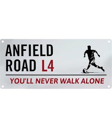 Liverpool Blechschild 'Walk On' – 28x12 Cm, Vintage-Wanddekoration Für Fans, Kneipe & Fanraum
