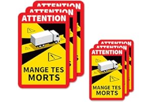 STARMAKER Sticker Mange tes Morts autocollant humour parodie Angle morts non homologué décoratif Vinyle intérieur/extérieur waterproof (3+3pcs 8x12cm 5x8cm)