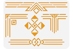 FINGERINSPIRE Stencil per Bordi Geometrici 29.7x21cm Art Decor Cornici Motivo A Triangolo Templete Riutilizzabili per Arte e Artigianato Fai-Da-Te per La Pittura Artistica