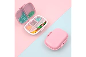ACWOO Pillerdoseringsask, 1 st., med 8 fack, 2-lagersdesign, bärbar resedoseringsask för vitaminer, fiskolja och läkemedel