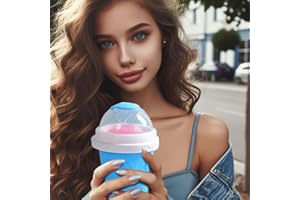 slushbech Slushy Maker, tazza per slush, Quick Frozen Magic Cup, Slushy Maker, tazza per spremere in silicone, tazza Slush Ice con cucchiaino per cola o succo di frutta (blu)