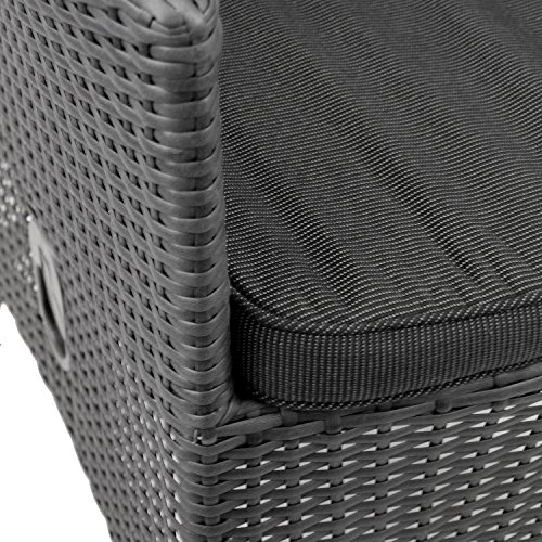 Poly Rattan Sessel Rattansessel Gartensessel Rattanstuhl Gartenstuhl Relaxsessel Lehne stufenlos verstellbar Schwarz + Sitzkissen Schwarz - 5