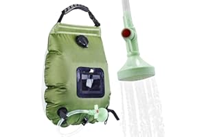 VACANON 20L/ 5 Gallons Solar Shower Bag with Shower Head Thermometer Strip for Camping Hiking
