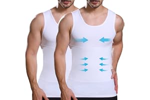 Lgtfy Mens Slimming Body Shaper Vest, Chest Abdomen Compression Tank Top, Belly Hiding Undershirts - Change in Seconds