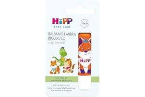 HiPP - Baby Care Balsamo Labbra Biologico per Bambini, per Pelli Sensibili, con Oli biologici, Facile da Applicare, 1 Pezzo da 4.8 g