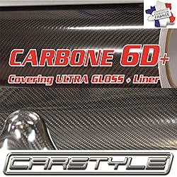 carstyle Carbone 6D+ Film Vinyle Covering thermoformable Bubble Free Noir 1m x1,52m, Pas 3D 4d 5d