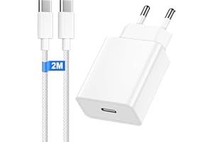 BIMKER 30W Cargador Carga Rapida para iPhone 17 16 15/16 15 Pro/16 15 Pro Max/16 15 Plus/iPad 10 Generación iPad Pro, Cargador USB C Carga Rapida Charger Tipo C Adaptador con Nailon Trenzado Cable USB C 2M