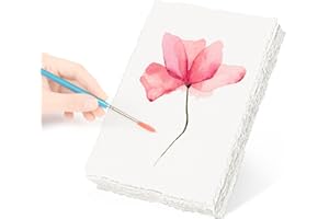 MIMZEMAMZ Büttenpapier A6, 20 Blätter Handgeschöpftes Papier Strukturpapier Aquarellpapier Dickes 250 GSM, für GrußKarten DIY, Gemälde, Briefe, Einladungen Zeichnen, Skizzieren Schreiben, 10,2 x 15,2cm