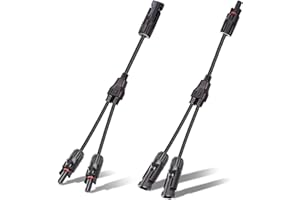 Cleqee Connettori solari Y ramo parallelo adattatore 1 coppia 1 a 2 splitter cavo solare filo spina set di attrezzi per pannello solare