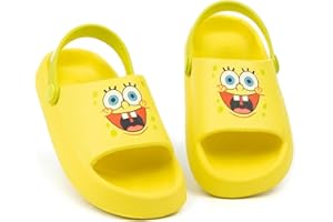 SPONGEBOB SQUAREPANTS Sandals Enfants Tout-petits | Garçons Filles Jaune Animé Personnage Glisseurs d’été avec sangle de soutien | Beachwear Chaussures Chaussures