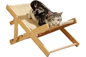 Shichangda Cat Sisal Chair | Cat Hammock Adjustable and Bearing 10kg | Cat Deck Chair | Cats Elevated Bed Cat Bed Hammock for Resting | Pet Lounge Chair for Indoor Cats, Puppies or Rabbits