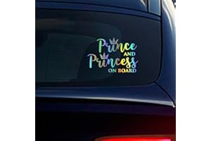 Autocollant en vinyle « Prince et princesse à bord » « Nouiroy Baby on Board » pour voitures, autocollants pour vitres de voiture, pare-chocs de voiture, 15 x 10,2 cm, laser