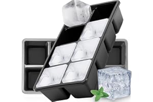 Große Eiswürfelbehälter Mit Deckel, Furnsii 2 Stück Silikon Eiswürfelform BPA Frei und LFGB-zertifiziert, Stapelbar und Spülmaschinenfest Eiswürfel Form für Babybrei Bier Cocktails Whisky (Schwarz)