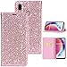 Produktbild Sycode Flip Hülle für Huawei P20 Lite,Glitzer Handytasche für Huawei P20 Lite,Luxus Rosa Glitzer Flip Schutzhülle Etui für Huawei P20 Lite-Rosa