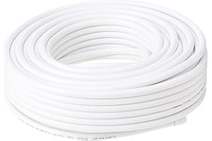Labgear 25m Coaxial Satellite Cable RG6 Black Digital Aerial TV Cable Double Screened Gas Injected Foam CE and CPR Certified White