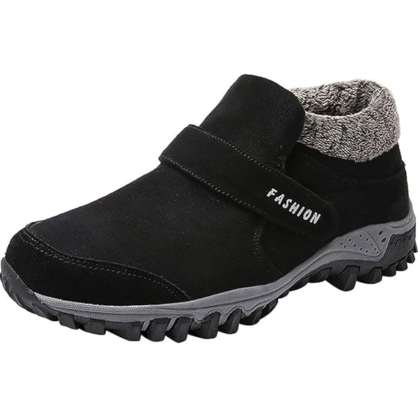 Generisch Chaussures D'hiver En Coton, Tendance Et Polyvalentes, Décontractées, épaisses, Chaudes, Antidérapantes, En Velours, Pour Homme, Noir , 44 EU