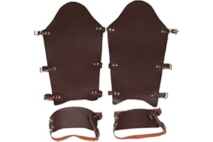 Lencyotool Beinschiene aus Kunstleder, Ritter Soldat Krieger Stiefelüberzug, Samurai-Beinschutz, Bogenschützen-Rüstung, Cosplay-Requisiten-Zubehör für Halloween-Partys