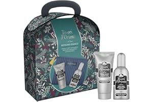 Tesori d'Oriente Set Regalo, Profumo Aromatico 100 ml e Crema Corpo 75 ml, Fragranza Muschio Bianco, Confezione Regalo, Pochette