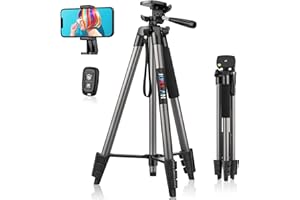 JOILCAN Statyw do telefonu iPhone, 161 cm, aluminiowy, bezprzewodowa migawka, lekki statyw do selfie, do Androida/iOS, szary