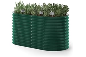 ok-Living Hochbeet Kräuterbeet Gemüsebeet oval 160x80x82cm (LxBxH) grün Pflanzkasten Frühbeet Aufzucht Beet Garten