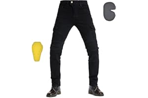 oFzimTo Pantaloni Moto Uomo con Protezion, Jeans Moto Elastico, Invernale/Estivo, Vari Colori Disponibili