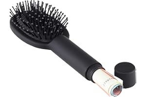 Evergreen Labs Brosse à cheveux avec compartiment secret - Cache-argent, cache clés, brosse à cheveux de voyage - Tirelire discrète pour objets de valeur - Coffre-fort caché - Coffre-fort caché -