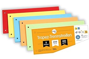perfect line - Intercalaires recyclés, lot de 200, 5 couleurs, perforés - certifiés Ange Bleu, pour format A4, fabriqués en Allemagne