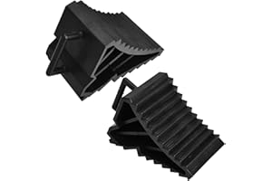 RUNQIN OUTDOOR 2pcs Calzos Ruedas plástico con Mango, Calzos para Remolque Hasta 1,6t, Cuñas de Freno,Soporte Zapatas Freno para Coches,Camiones,Remolques,Caravanas,Autocaravanas,Almohadillas Soporte para Neumáticos