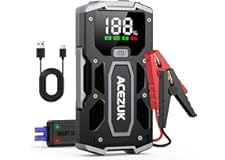 ACEZUK Avviatore Batteria Auto, 3000A Avviatore di Emergenza per Auto/Moto(7.0L Gas or 5.5L Diesel) Starter Batteria Auto Por