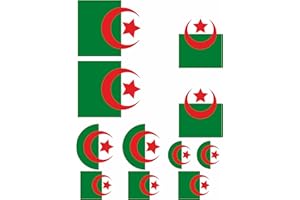 Daged FS Lot de 11 autocollants pour drapeau de l'Algérie